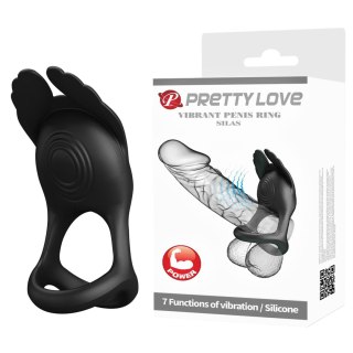 PRETTY LOVE - VIBRANT PENIS RING SILAS Black, 7 vibration functions Pretty Love