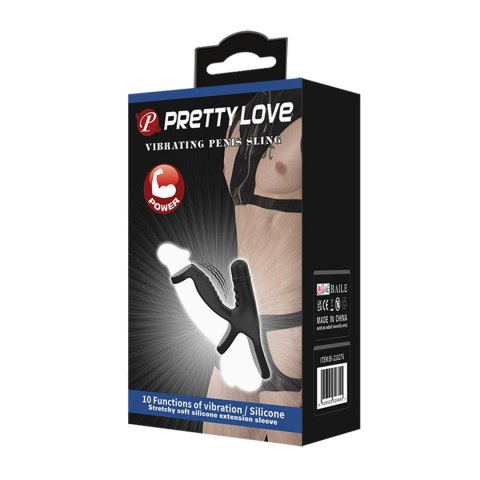 PRETTY LOVE- VIBRATINGPENIS SLING, 10 vibration functions Pretty Love