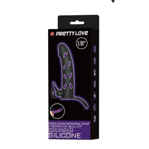 PRETTY LOVE - Vibrating Penis Sleeve with Ball Strap Pretty Love