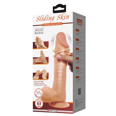 BAILE - Sliding Skin 9,4'' Flesh Vibration Bendable Suction base TPR ABS Baile