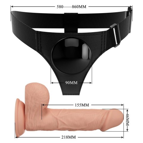 PRETTY LOVE - HARNESS BRIEFS Jerry Universal Strap-On Harness 7,6'' Dildo Flesh Pretty Love