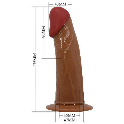 PRETTY LOVE - HARNESS BRIEFS Starks Universal Strap-On Harness 6,9'' Vibration Dildo Light Brown Pretty Love