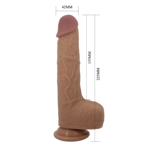 PRETTY LOVE - Tommy 8,9'' Light Brown, 3 vibration functions 3 thrusting settings Suction base Wireless remote control Pretty Love