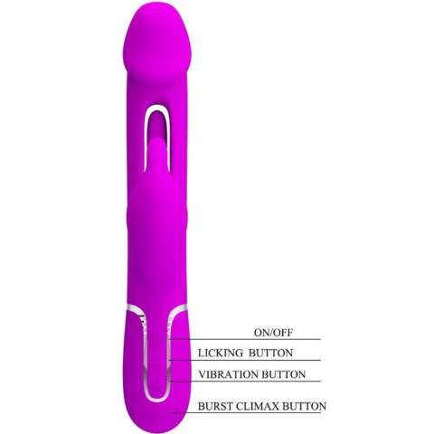 PRETTY LOVE - Kampas Rabbit 3 in 1, multifunction vibrator with tongue violet Pretty Love