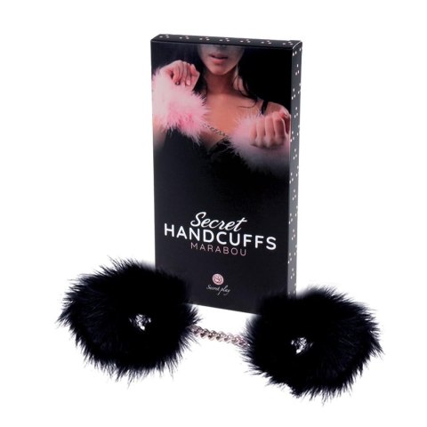 BLACK MARABOU HANDCUFFS Secret Play