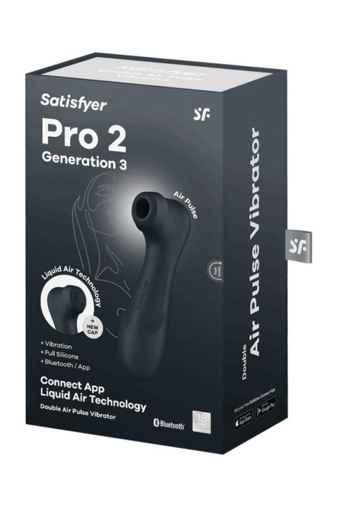 Pro 2 Generation 3with Liquid Air Technology, Vibration and Bluetooth/App black Satisfyer