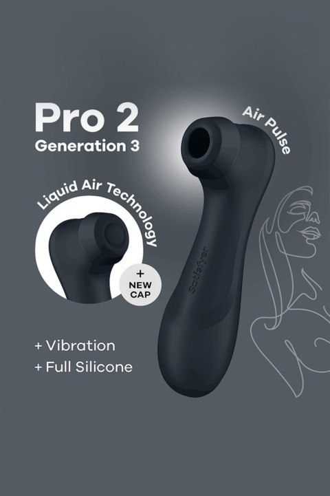 Pro 2 Generation 3with Liquid Air Technology, Vibration and Bluetooth/App black Satisfyer