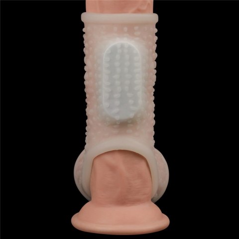 Vibrating Drip Knights Ring with Scrotum Sleeve (White) Lovetoy