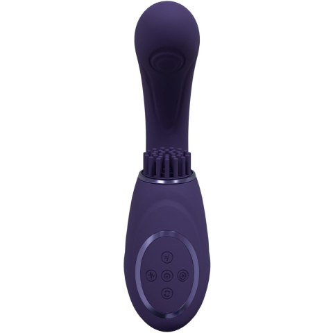 Gen - Rechargeable Triple Action G-Spot Vibrator with Pulse Wave and Vibrating Bristles - Purple Vive