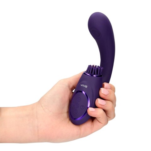 Gen - Rechargeable Triple Action G-Spot Vibrator with Pulse Wave and Vibrating Bristles - Purple Vive