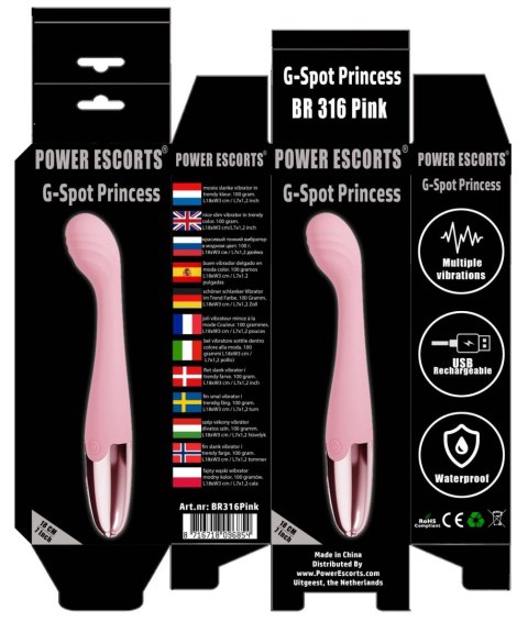 Power Escorts - Pink - G Spot Princess - 18 Cm / 7 Inch Silicone G Spot Vibrator Power Escorts