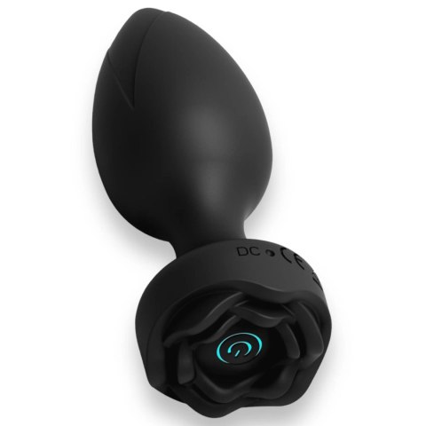 Power Escorts - Princess Plug - Remote Rose Design Plug - USB Rechargeable - 10 Functions - Black Power Escorts