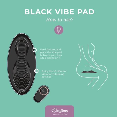 Vibe Pad Double Vibration with Remote Control - Black EasyToys