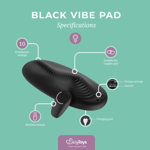 Vibe Pad Double Vibration with Remote Control - Black EasyToys