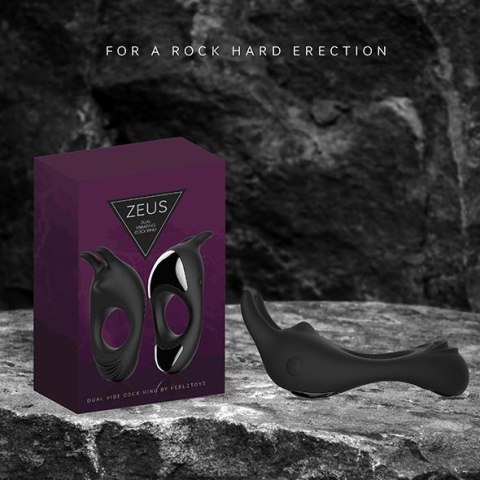 FeelzToys - Zeus Dual Vibe Cock Ring Black FeelzToys