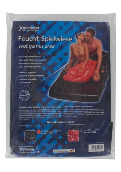 BDSM-Wet games area, bed sheet,180 x 260 cm, black JoyDivision