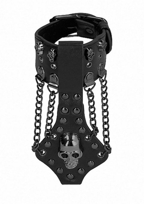 Ouch! Skulls and Bones - Bracelet with Skulls and Chains - Black Ouch!