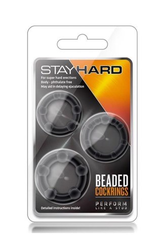 STAY HARD BEADED COCKRINGS BLACK Blush