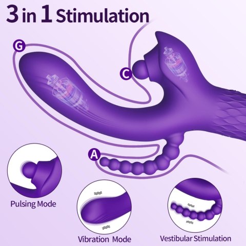 Wibrator - Patty, 7 vibration functions, 7 ball tapping, USB B - Series Power