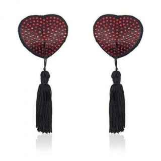 Bielizna-Heart shine nipples tassels (rosso) Toyz4lovers