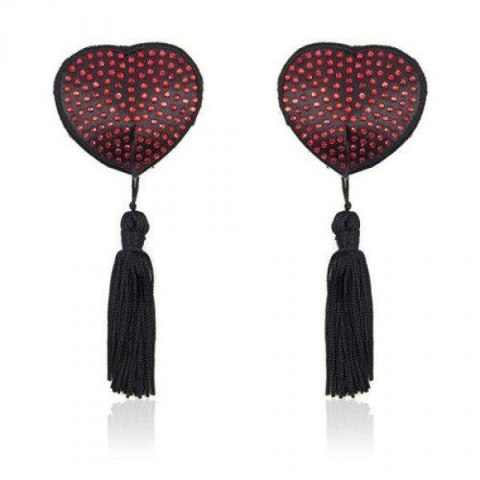 Bielizna-Heart shine nipples tassels (rosso) Toyz4lovers