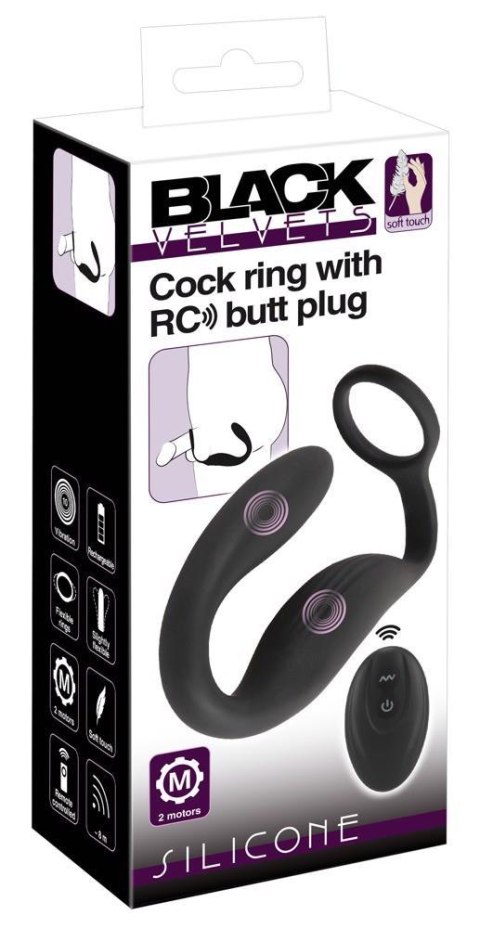 Black Velvets Cock ring w butt Black Velvets