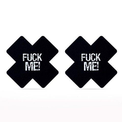 FUCK ME Cross Pattern Nipple Pasties (2 Pack) Lovetoy