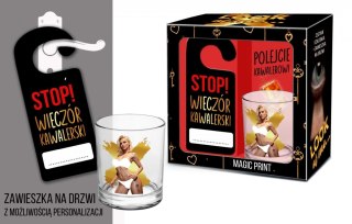 LOOK AT ME - Zestaw szklanka whisky z zawieszką na drzwi - Stop!wieczór kawalerski BGtech