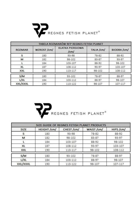 Męskie figi z gumy z otwartym tyłem, elementem dekoracyjnym z przodu i zapięciami XXL/XXXL Regnes Fetish Planet