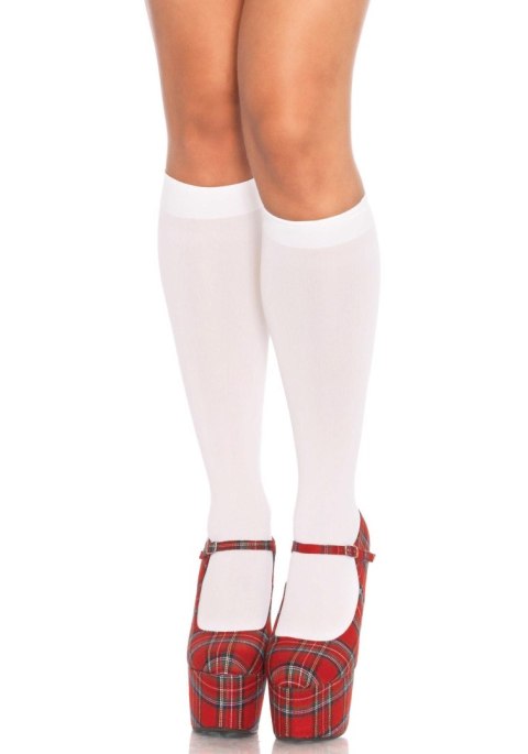 Nylon Knee Highs White Leg Avenue