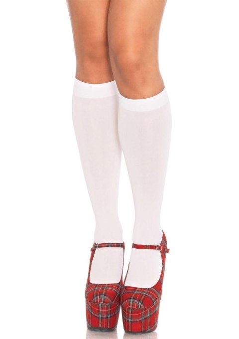 Nylon Knee Highs White Leg Avenue