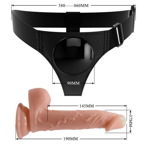 PRETTY LOVE - HARNESS BRIEFS- Kevin, Universal Strap-On, 7.2'' Dildo Pretty Love