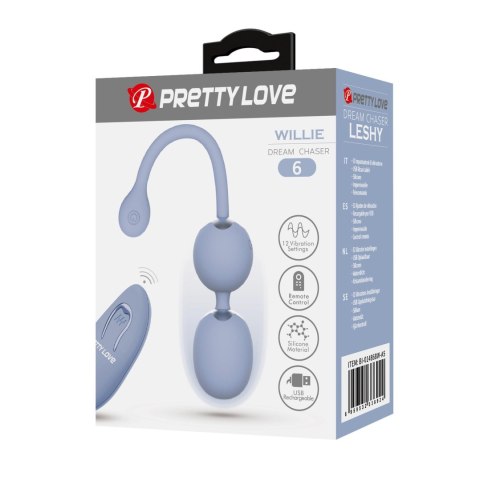 PRETTY LOVE - WILLIE Dream chaser 6, Blue, Wireless remote control 12 vibration functions Memory function Pretty Love