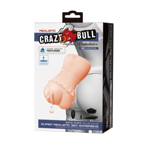 CRAZY BULL - Realistic Vagina Masturbator, Vibration Water lubricant, 3 AAA batteries Crazy Bull