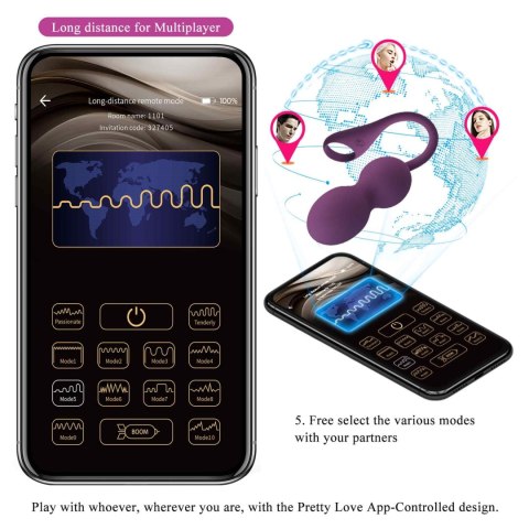 PRETTY LOVE - Elvira dark Purple, 12 vibration functions Mobile APP Long-distance Control Pretty Love