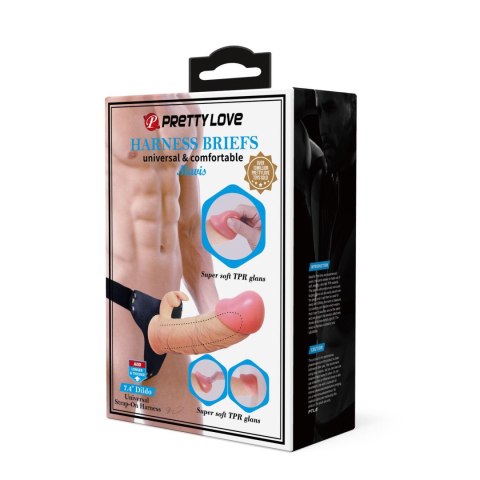 PRETTY LOVE - Mavis Flesh, Universal Strap-On Harness, Dildo 7.4'' TPR Pretty Love