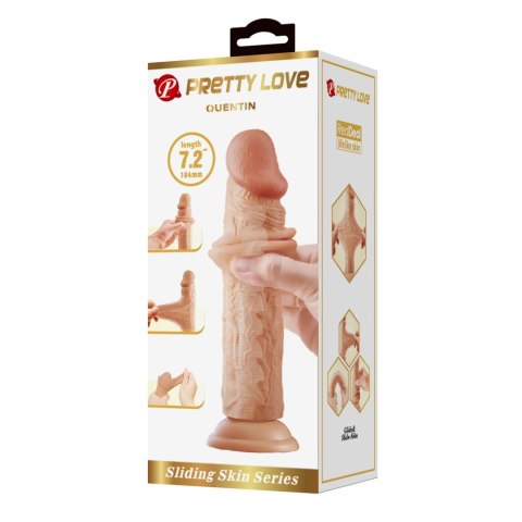 PRETTY LOVE - QUENTIN 7.2"(184mm) Sliding Skin Series TPR, Suction base Bendable Pretty Love