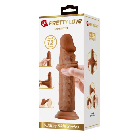 PRETTY LOVE - QUENTIN 7.2"(184mm) Sliding Skin Series TPR, Suction base Bendable Pretty Love