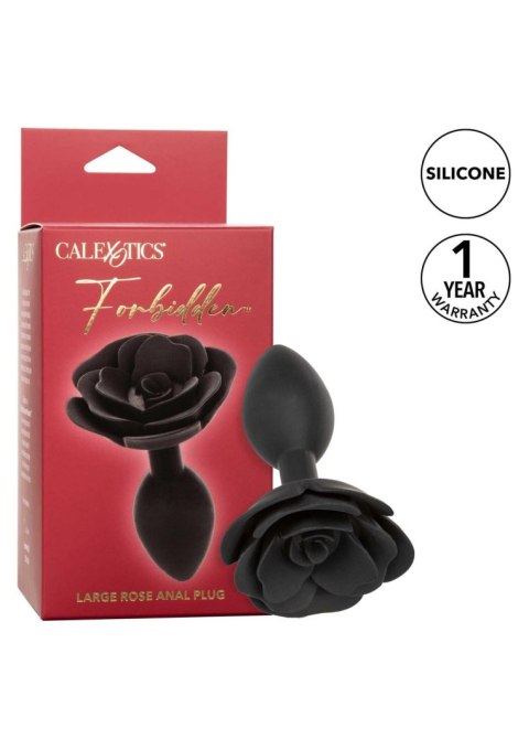 Large Rose Anal Plug Black Calexotics