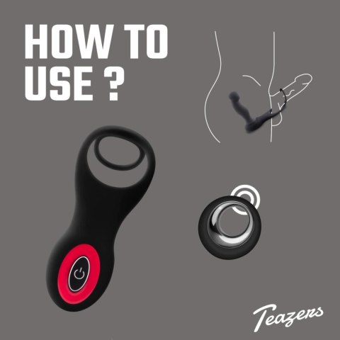 Teazers Cock & Ball Ring Prostate Vibrator with Remote Control Teazers