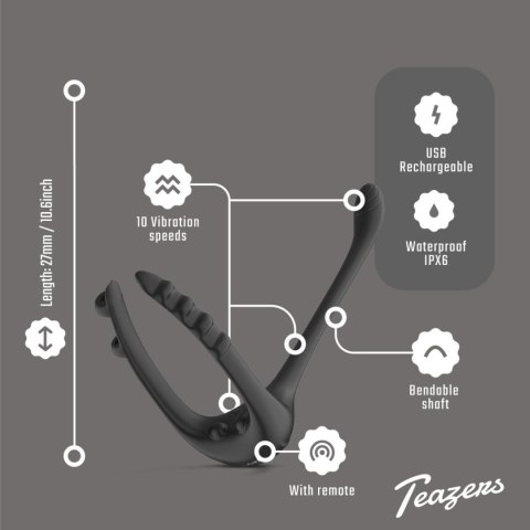 Teazers Triple Prostate Vibrator with Remote Teazers