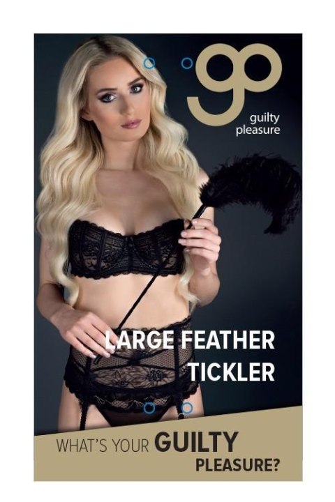 GP LARGE FEATHER TICKLER BLACK Guilty Pleasure BDSM