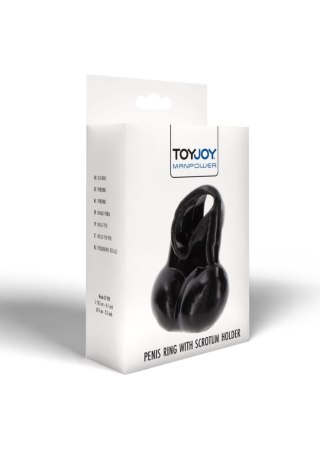 Penis Ring and Scrotum Holder Black ToyJoy