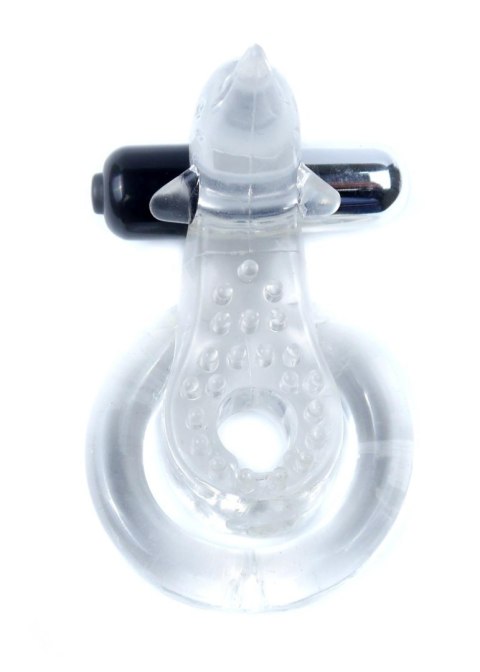 Pierścień-Dolphin Vibro CockRing Clear B - Series EasyLove