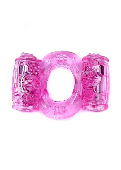 Pierścień-Vibrating CockRing Double Pink B - Series EasyLove