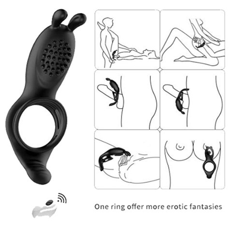 RabbitVibration Cock Ring with remote B - Series Cute