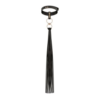 Rosy Gold - Collar with Flogger - Black Rosy Gold