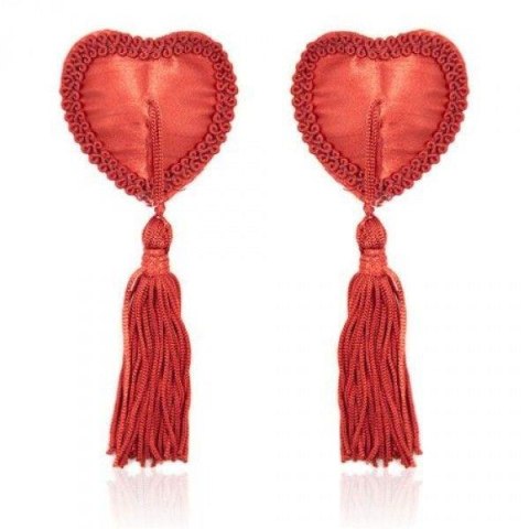 Bielizna-Heart Nipples Tassels RED Toyz4lovers