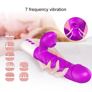 Wibrator-Silicone, Vibration 7, 7 Suction, 3 Thrusting, Heating, Purple B - Series Fox