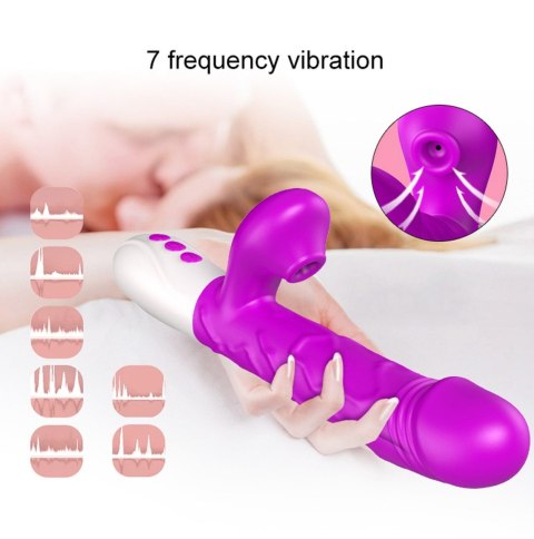 Wibrator-Silicone, Vibration 7, 7 Suction, 3 Thrusting, Heating, Purple B - Series Fox